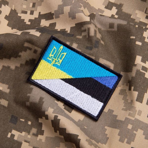 Шеврон на липучці Україна й Естонія 5х8 см 800029460 фото