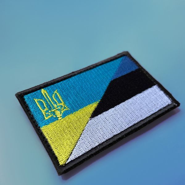 Шеврон на липучці Україна й Естонія 5х8 см 800029460 фото
