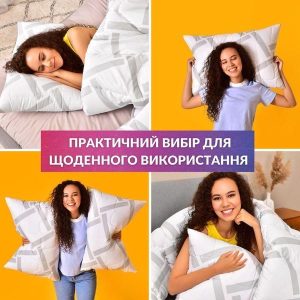 Набір подушок 2 шт Elegantly IDEIA 50x70 см з блискавкою, аналог лебединого пуху, штучний пух, м'яка 8-35570 фото