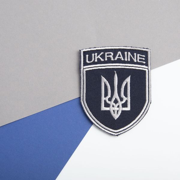 Шеврон нашивка на липучке Укрзалізниця Україна 7х9 см борт срібло 800029662*002 фото