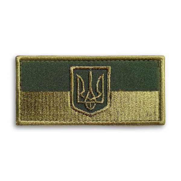 Набір шевронів 2 шт з липучкою Герб хакі 8х10 см і Прапор хакі 5х10 см 800029774 фото