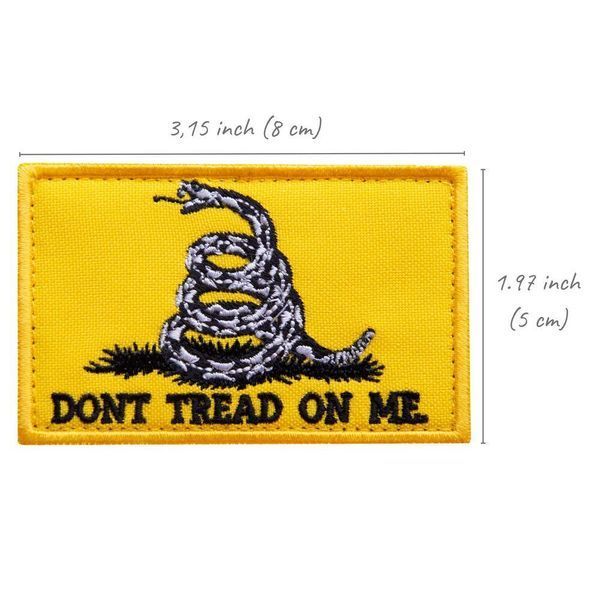 Набор шевронов 2 шт с липучкой Змея Don't Tread On Me 5х8 см, вышитый патч 800029924 фото