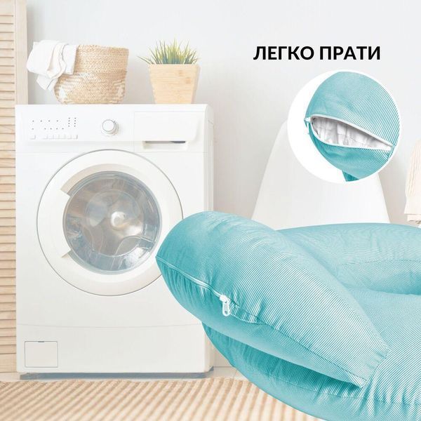 Подушка для кормления диванчик 60х70х16 см хлопок антиалергенное волокно, для удобства мамы, с молнией мята 8-35409*004 фото