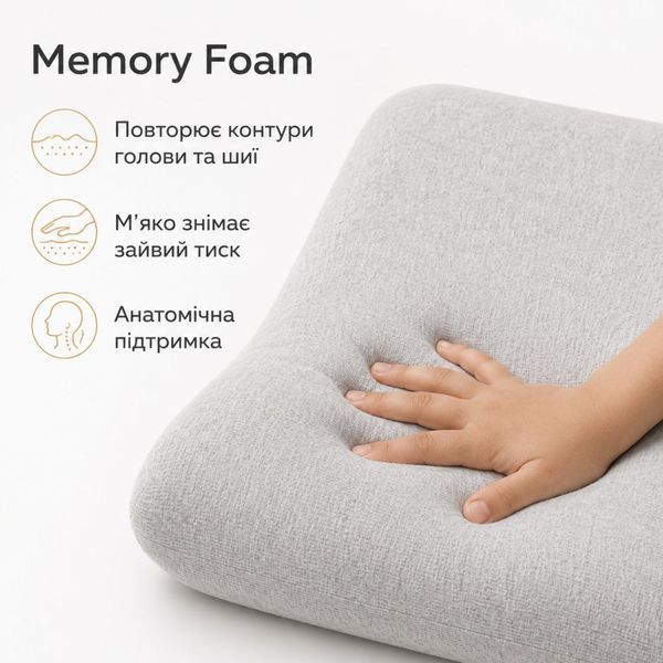Подушка ортопедическая детская Baby Волна PAPAELLA 50х30х7/5 см с эффектом памяти, с наволочкой трикотаж хлопок 8-36373 фото