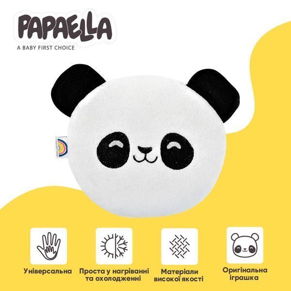 Подушка-грелка Обнимашка с семенами льна ТM PAPAELLA 18х18 см панда 8-33270*002 фото