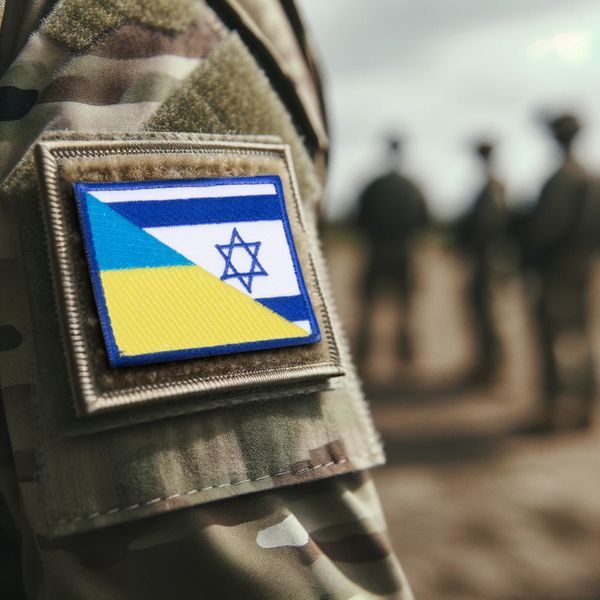 Набір шевронів 2 шт з липучкою Прапор Ізраїль та Україна - Ізраїль 5х8 см, вишитий патч 800029938 фото