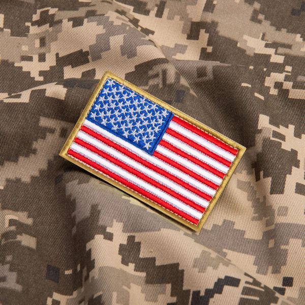 Набір шевронів 2 шт на липучці Прапор США, вишитий патч нашивка 5х8 см 800029838 фото